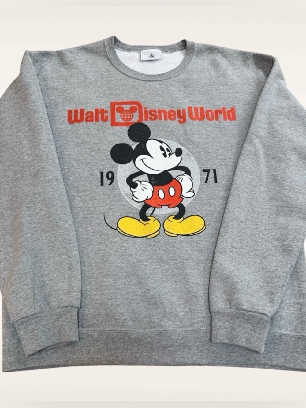 Walt Disney World Gray Crewneck Pullover Sweatshirt Mickey Mouse Adult Medium - Picture 2 of 8